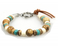 Heren kralenarmband -  colored stones 8mm