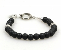 Heaven Eleven - heren kralen armband -  Hout met Zilveren Kraal 8mm