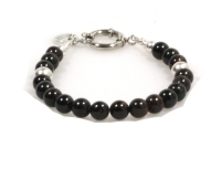 Heaven Eleven heren armband granaat met Zilveren kraal