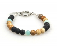 Heren armband -  Colored Stones 8mm-