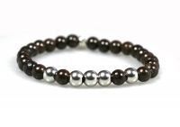Heaven Eleven - heren armband -  natuursteen Granaat - RVS Edelstaal kraal 8mm
