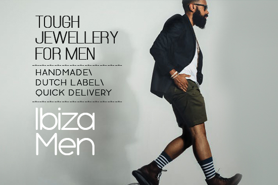 IbizaMen - heren armband - Bruin hout 8mm - natuursteen gekleurde kralen