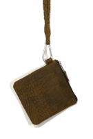 leren Keycord bag nektas - Antique croco