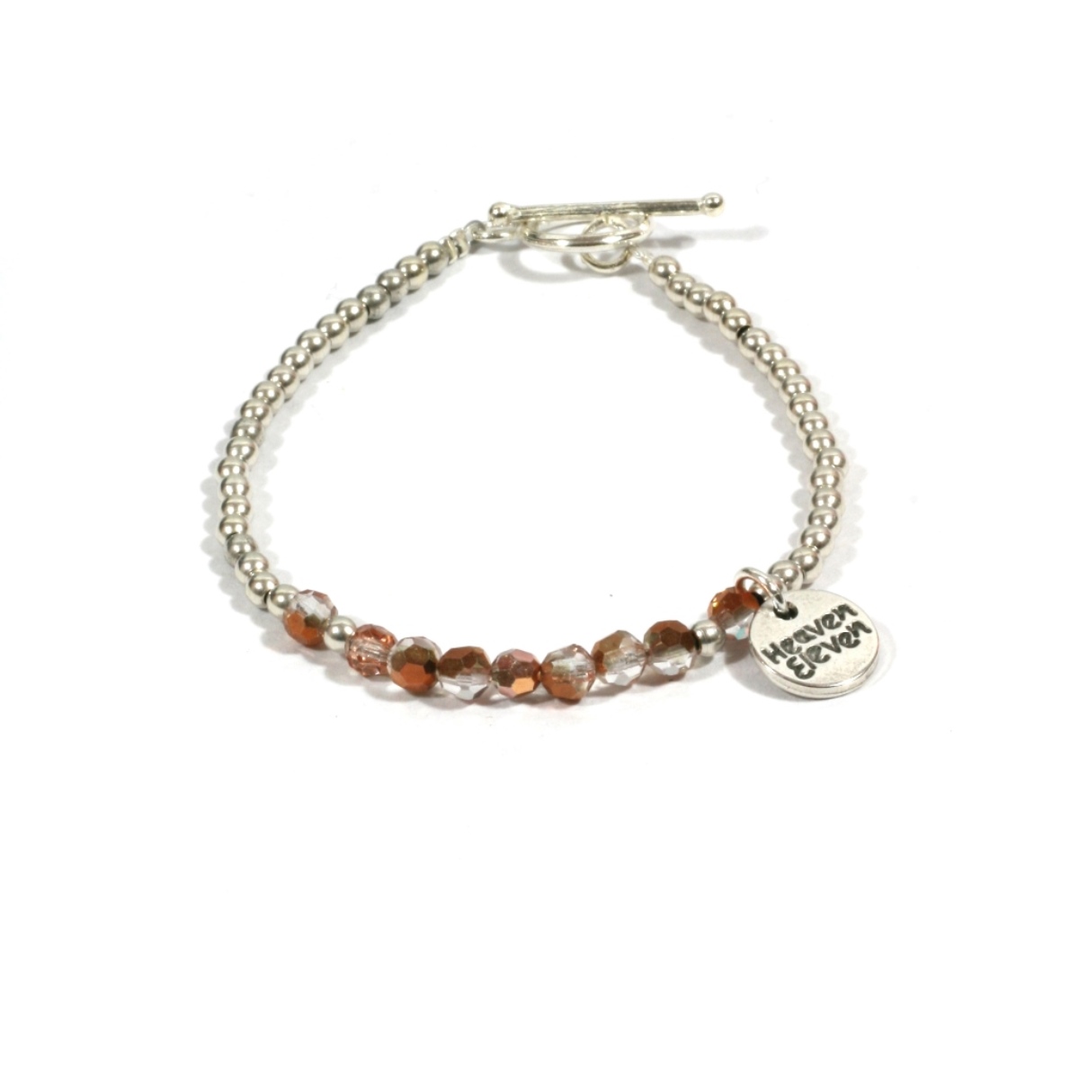 Heaven Eleven dames Armband  edelstaal - copper glas