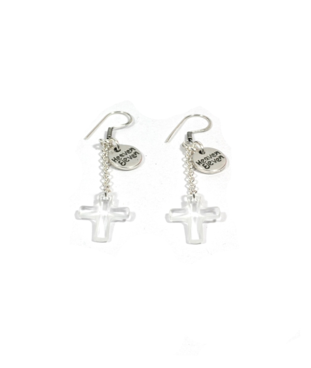 Heaven Eleven dames Oorbel  zilver swarovski elements kruisje