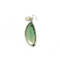 Dames oorbel- Hanger met groene agaath