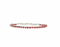 Chique - 925 Sterling zilver dames armband - rode stenen