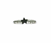 Dames ring 925 sterling zilver - hematiet ster - one size fits all