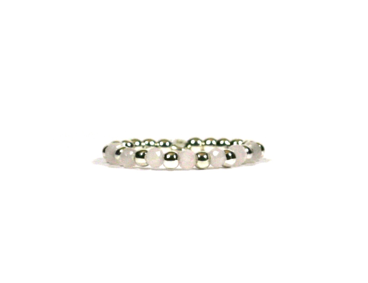 Chique - ring 925 sterling zilver - creme stenen - one size fits all