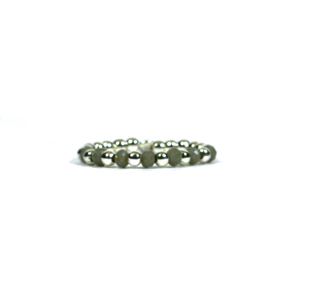 Dames ring 925 sterling zilver - lichtgrijs stenen - one size fits all