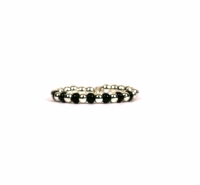 Chique - ring 925 sterling zilver - zwarte stenen - one size fits all