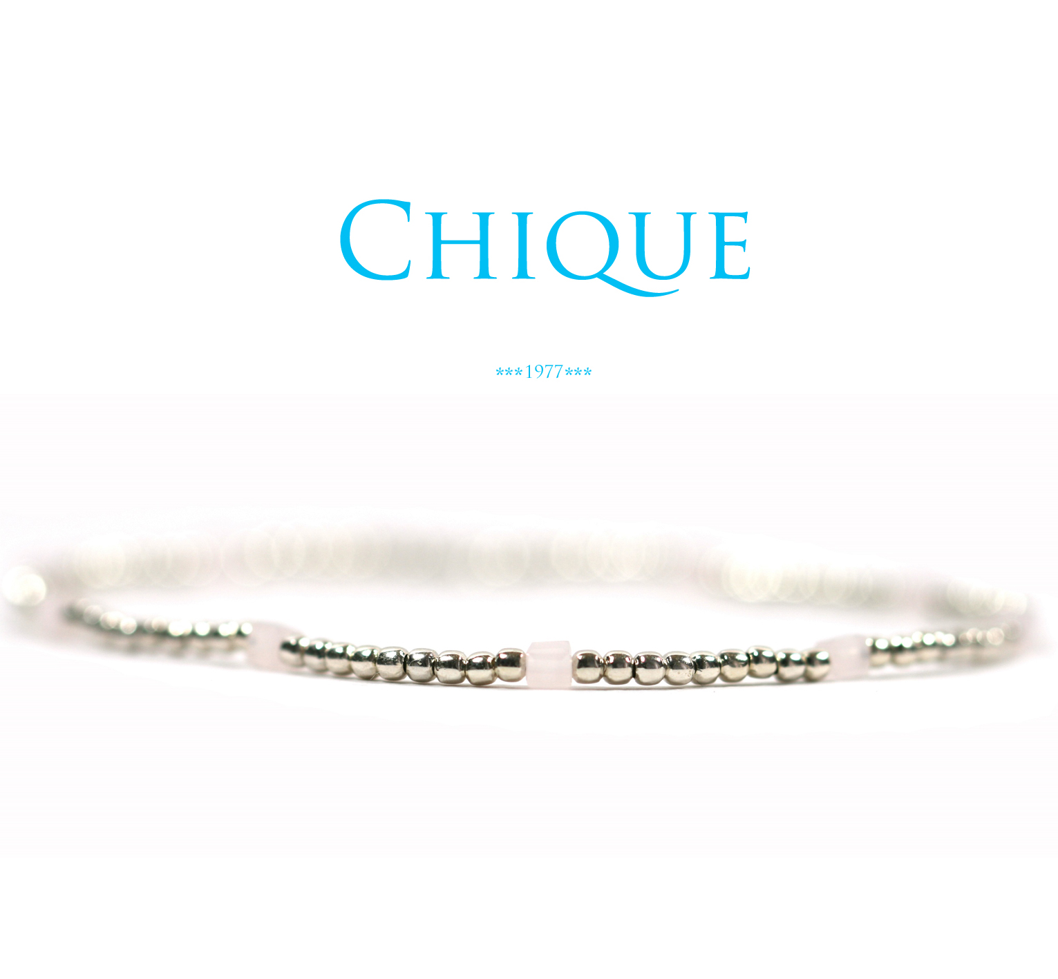 Chique - 925 Sterling zilver dames armband fijn - dikte 1mm- van het merk Chique - roze vierkant