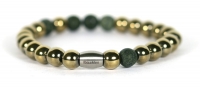 Heren armband Goud pyrite kralen edelsteen green pyrite - Ibizamen