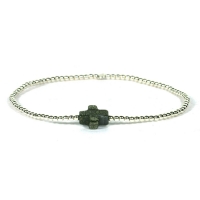dames armband zilver sterling 1mm - goud kruis