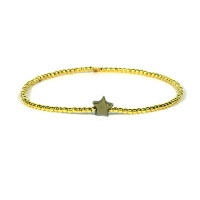 dames armband goud verguld 1mm - hematiet ster