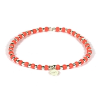 Dames armband sterling zilver 925 oranje 2mm