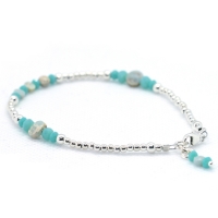 Enkelbandjes 925 zilver turkoois 2,5mm - 19 cm - KIDS