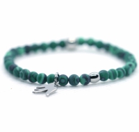 meisjes armband edelsteen groen RVS zwaluw 4mm - Heaven Eleven KIDS