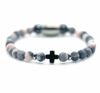 Jongens armband rose grijs 4mm - Ibizamen KIDS
