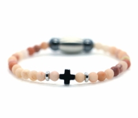 Jongens armband licht oranje 4mm - Ibizamen KIDS