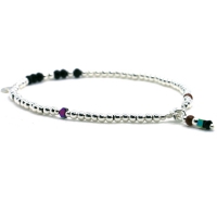 Enkelbandjes zilver 925 3mm ZWART - 25 cm