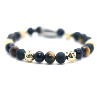 Jongens armband tijgeroog - golden lava 6mm - IbizaMen KIDS