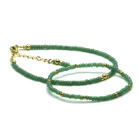 Meisjes armband groen- goud rvs 3.5 mm