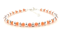 Dames enkelbandjes - zilver 925 - oranje - wk26 - 5mm