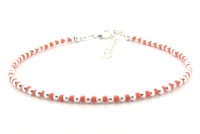 Meisjes Enkelbandjes - zilver 925 - oranje - wk26 - 2.5mm