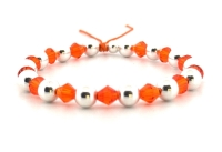 Meisjes armband - sterling zilver - oranje - WK2026 - nederlands elftal - 7mm
